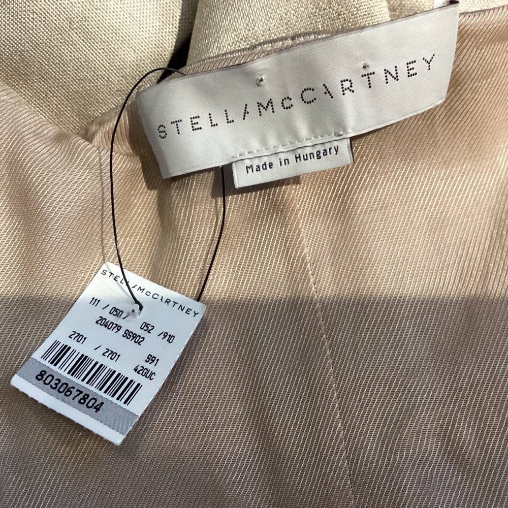 STELLA MCCARTNEY STRAPLESS KNEE LENGTH DRESS CHAMPAGNE NWT SZ MED - Picture 12 of 14